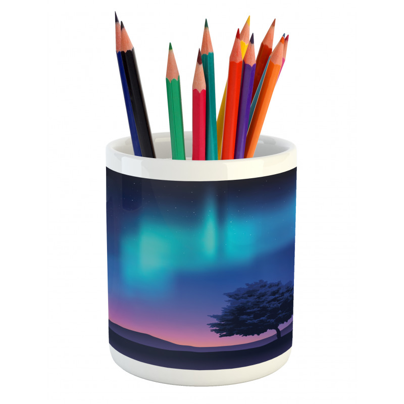 Aurora Borealis Tree Pencil Pen Holder