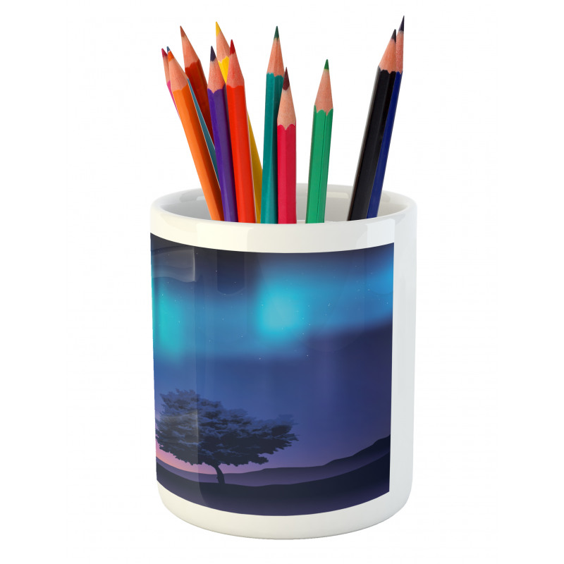 Aurora Borealis Tree Pencil Pen Holder