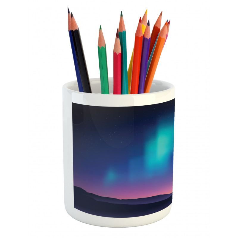 Aurora Borealis Tree Pencil Pen Holder