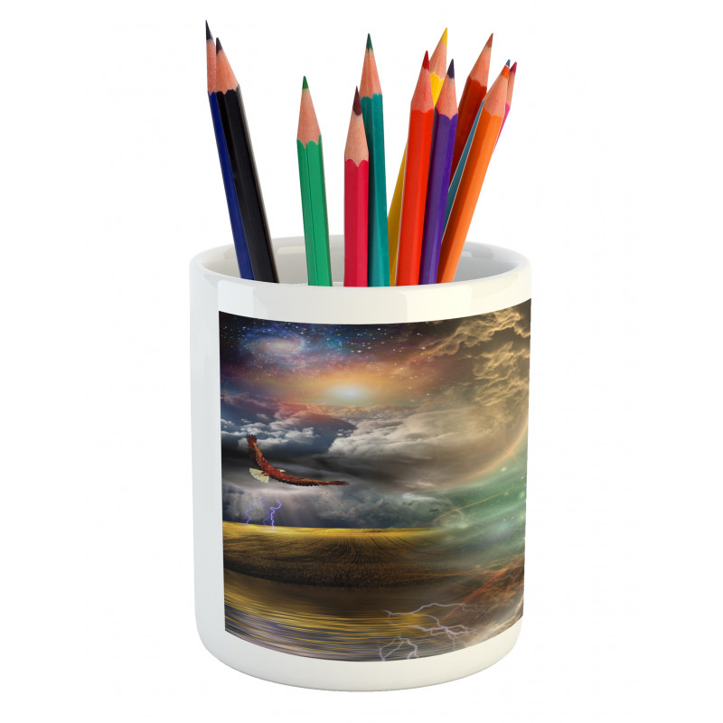 Eagle Thunder Clouds Pencil Pen Holder