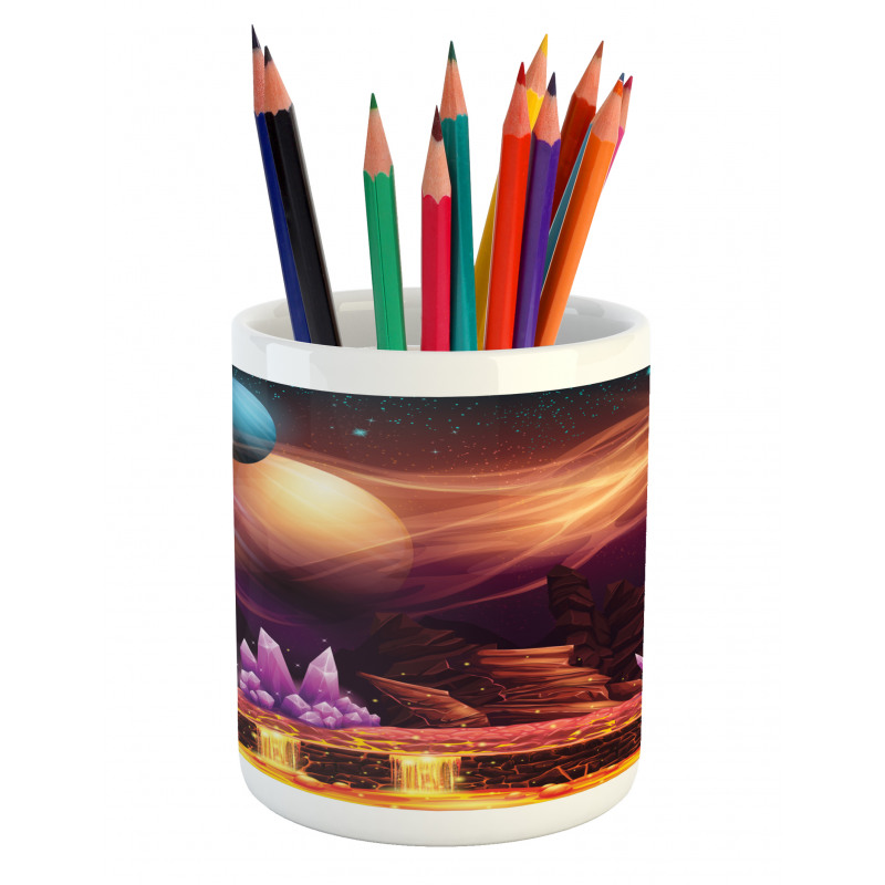 River Mars with Nebula Pencil Pen Holder