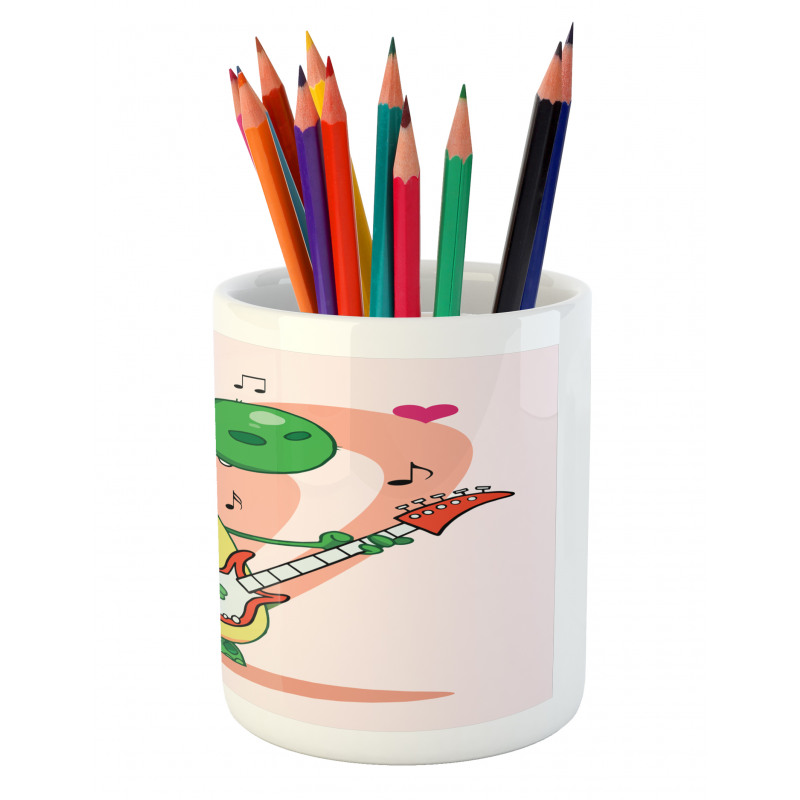 Hearts and a Happy Dinosaur Pencil Pen Holder