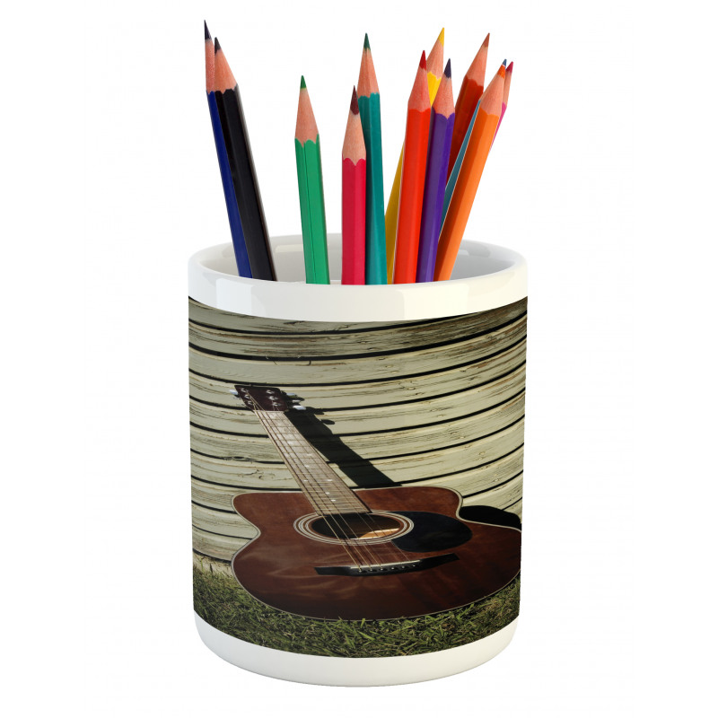 Music Item Leaned on a Wall Pencil Pen Holder