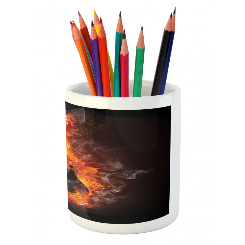 Water and Fire Effect Design Pencil Pen Holder