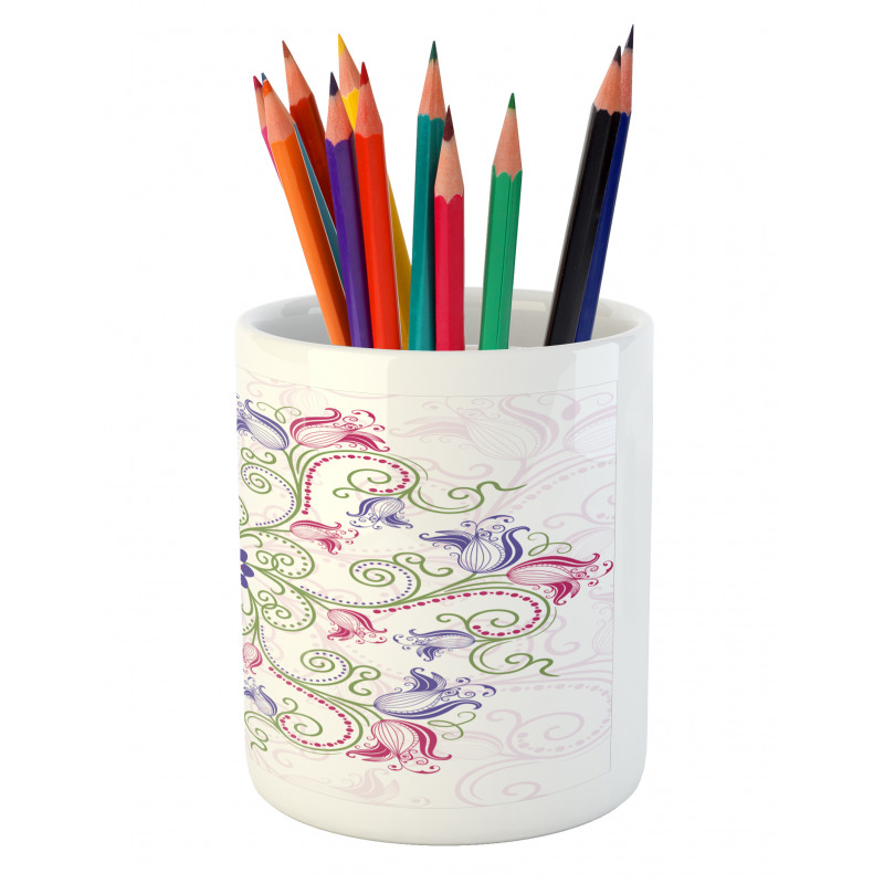 Round Flower Frame Pencil Pen Holder