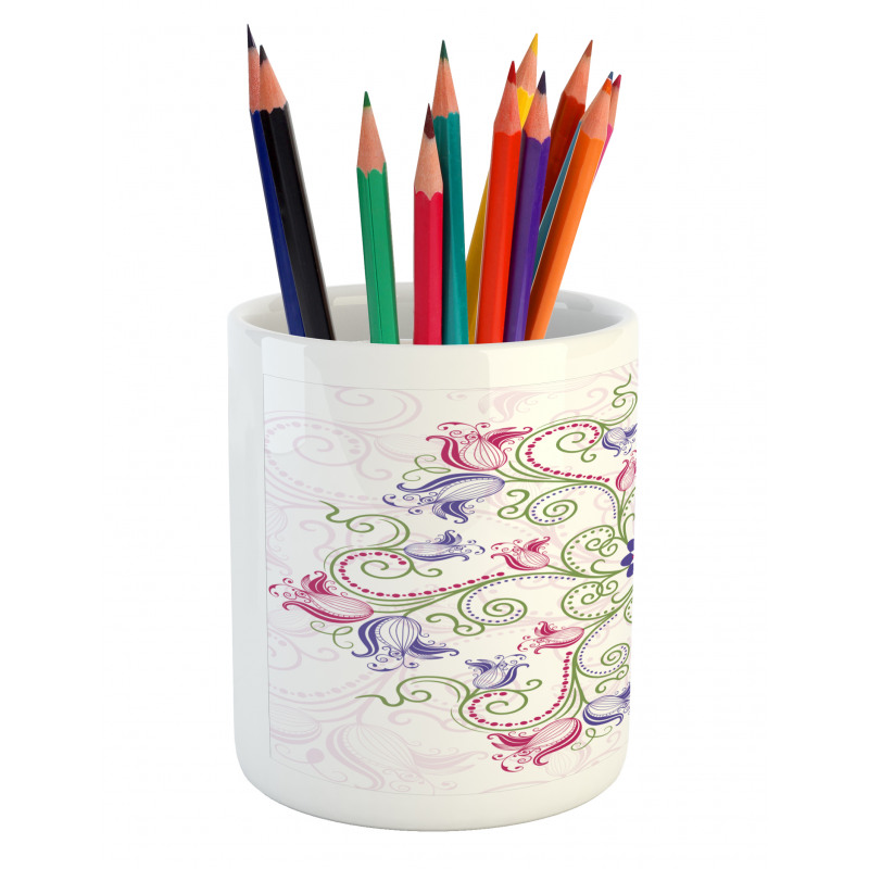 Round Flower Frame Pencil Pen Holder