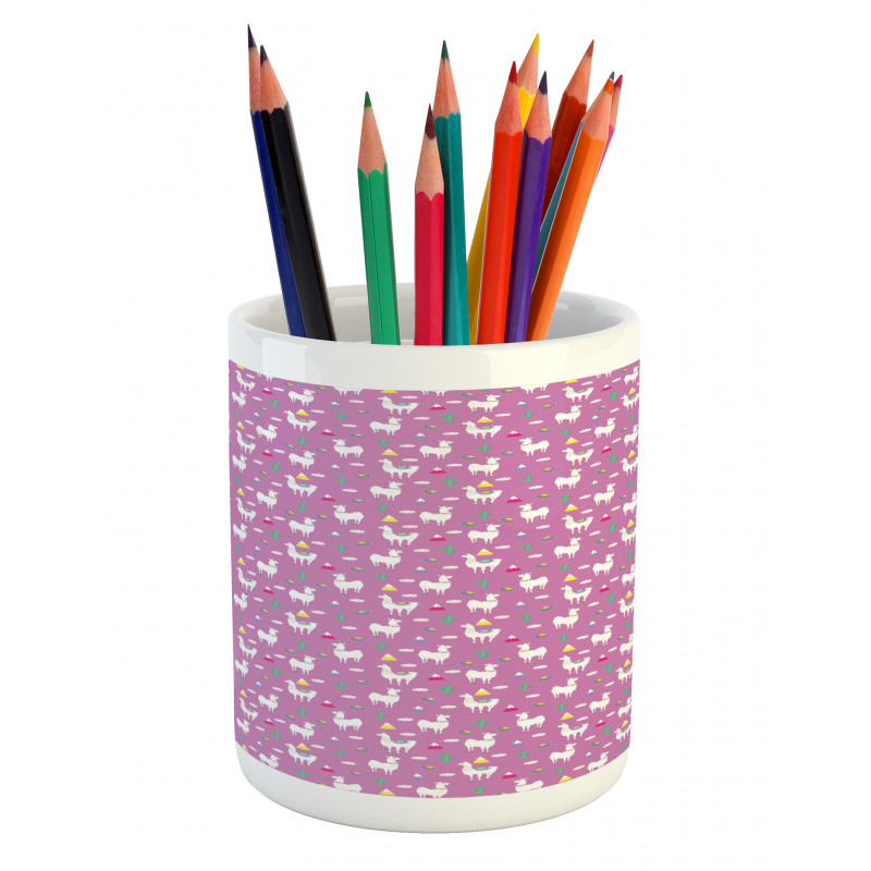 Llamas and Mountains Pencil Pen Holder