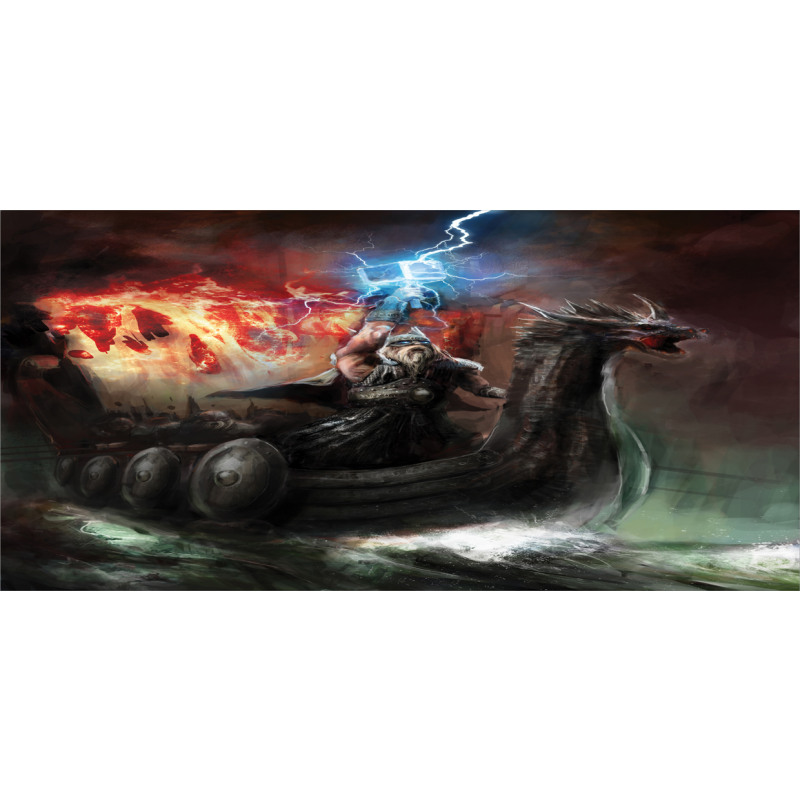 Vikings Boat Stormy Sea Pencil Pen Holder