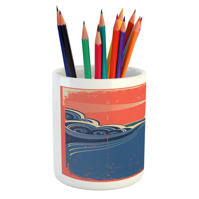 Lighthouse Waves Sea Pencil Pen Holder