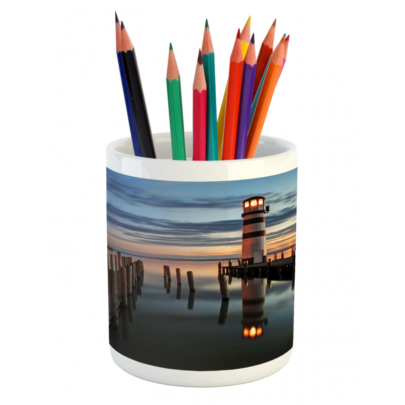 Lighthouse Calm Dusk Pencil Pen Holder