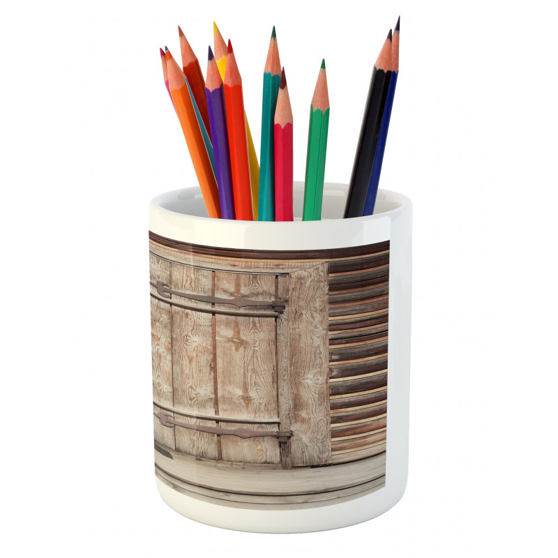 Timber Door Log House Pencil Pen Holder