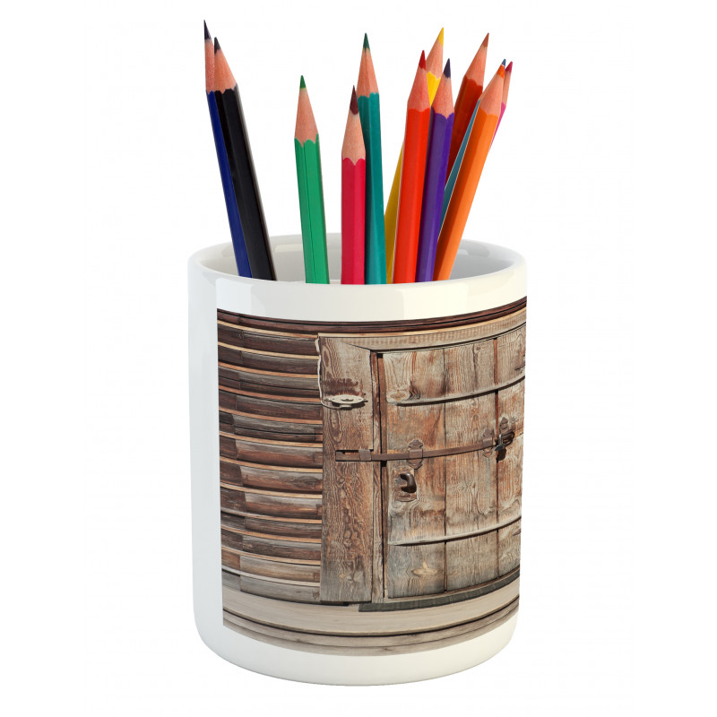 Timber Door Log House Pencil Pen Holder