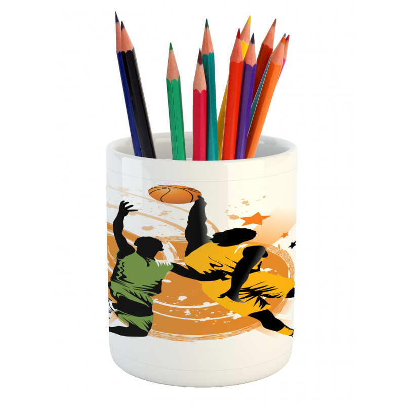 Basketball Players Art Pencil Pen Holder