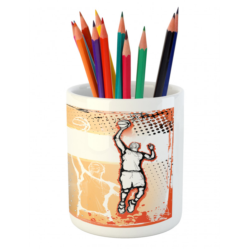 Basketball Doodle Art Pencil Pen Holder
