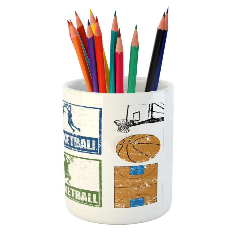 Grunge Basketball Sport Pencil Pen Holder