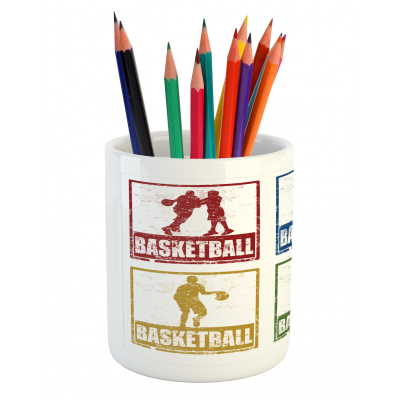 Grunge Basketball Sport Pencil Pen Holder