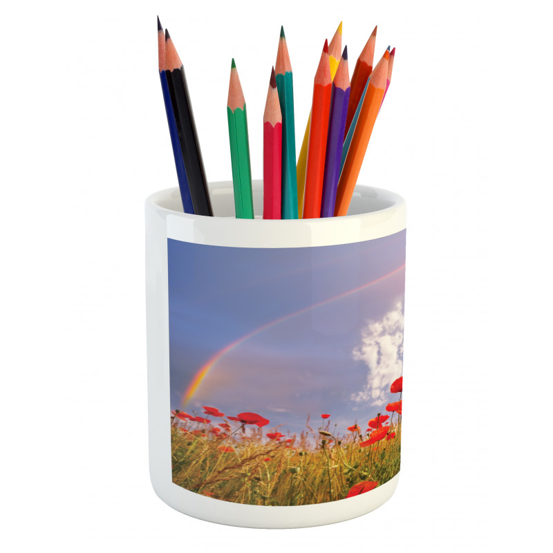 Poppy Flowers on Meadow Pencil Pen Holder