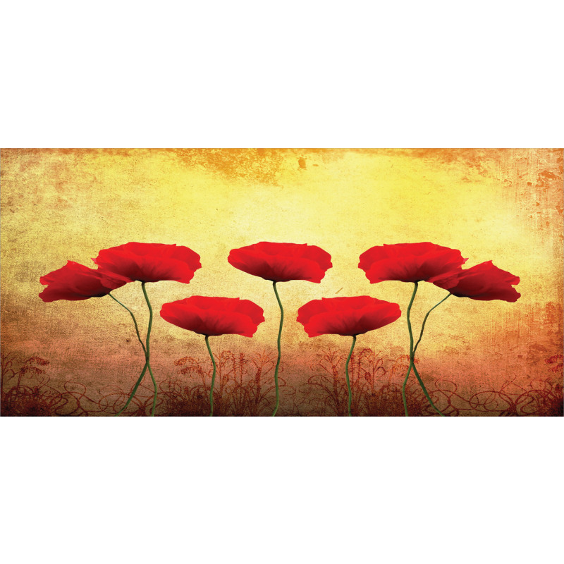 Retro Poppy Flowers Pencil Pen Holder