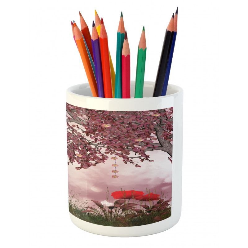 Dream Garden with Poppies Pencil Pen Holder