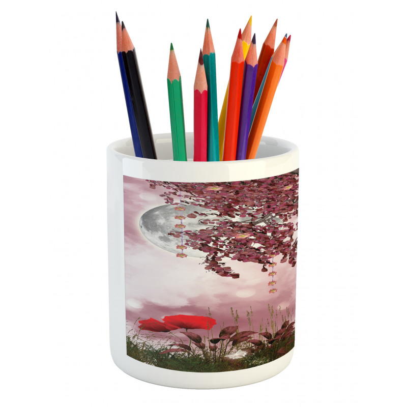 Dream Garden with Poppies Pencil Pen Holder