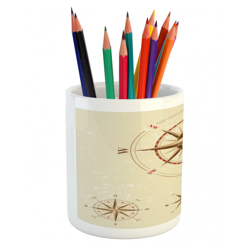 Compass Nautical Retro Pencil Pen Holder