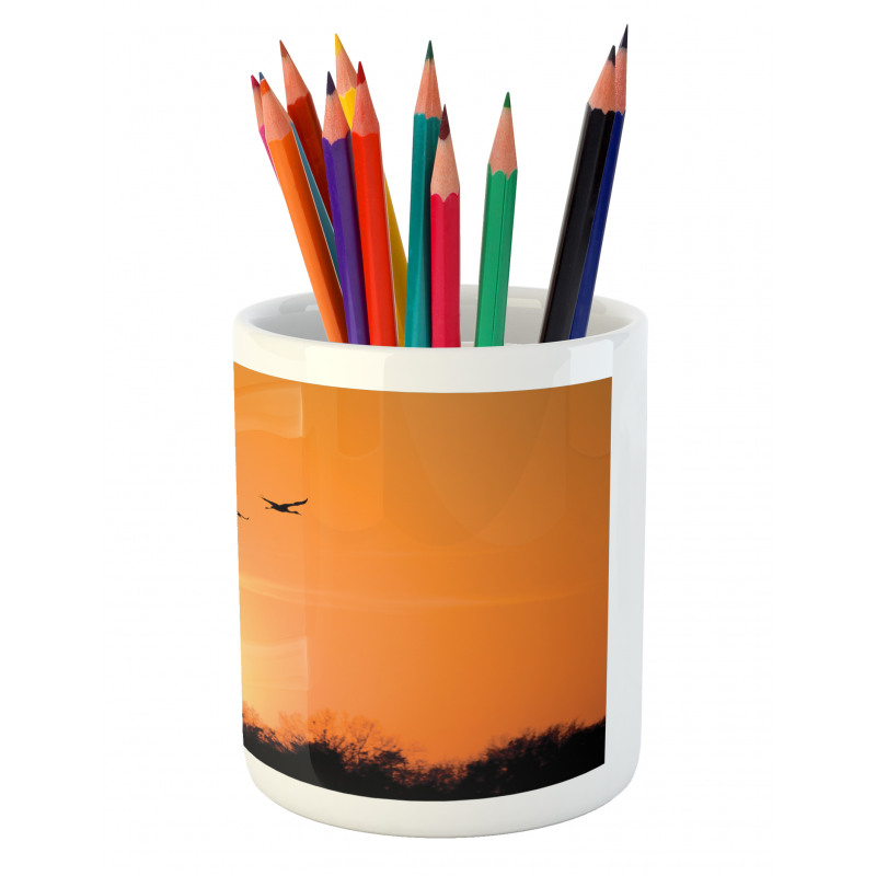 Migration Sunset Orange Pencil Pen Holder