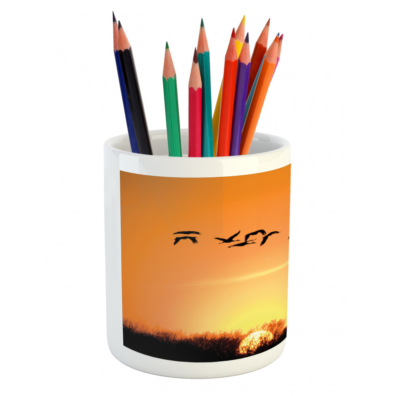 Migration Sunset Orange Pencil Pen Holder