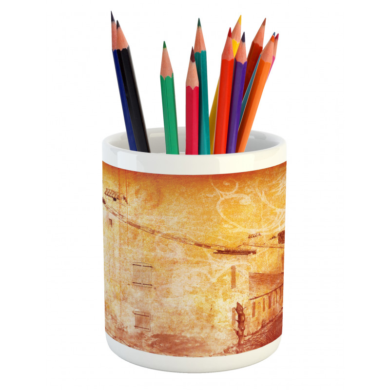 Retro French Street Pencil Pen Holder