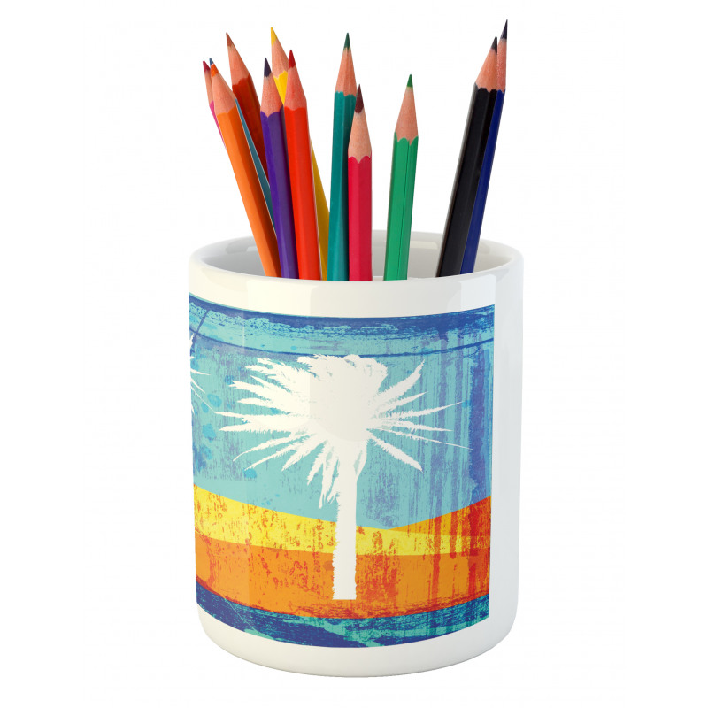 Tropic Beach Palms Pencil Pen Holder