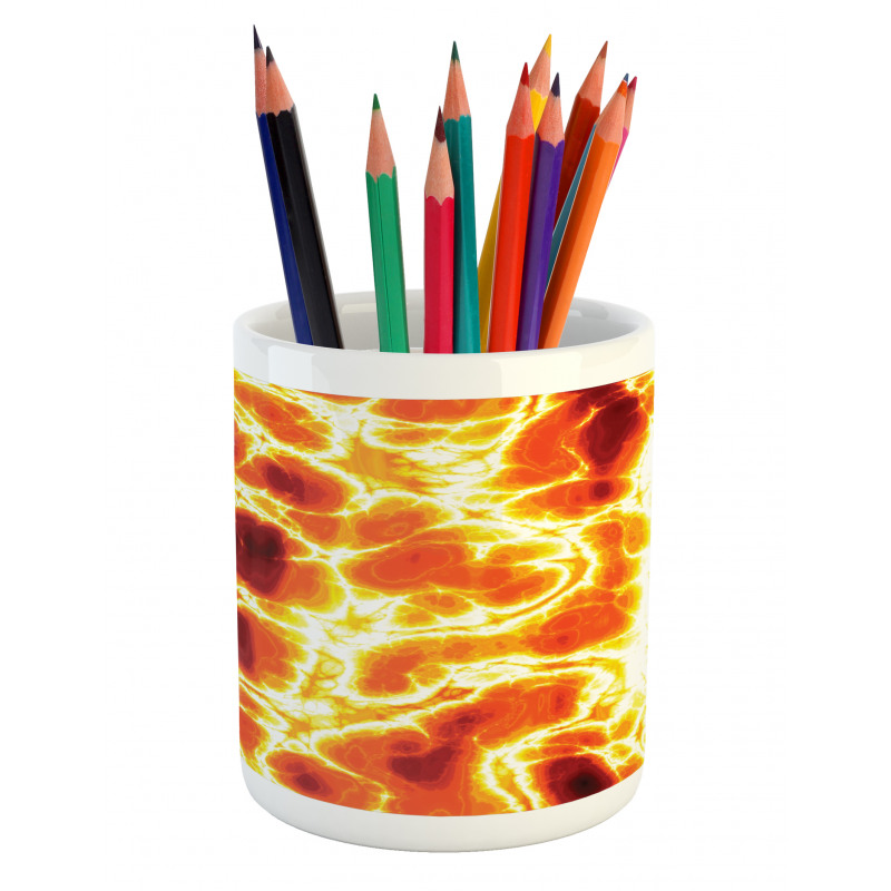 Hot Burning Lava Fire Pencil Pen Holder