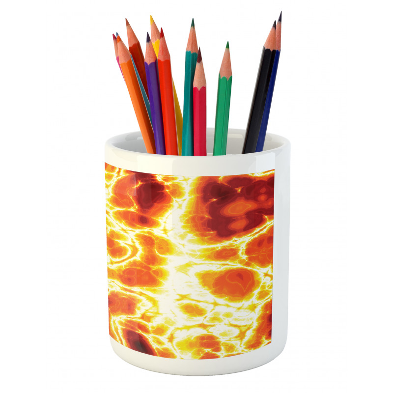 Hot Burning Lava Fire Pencil Pen Holder