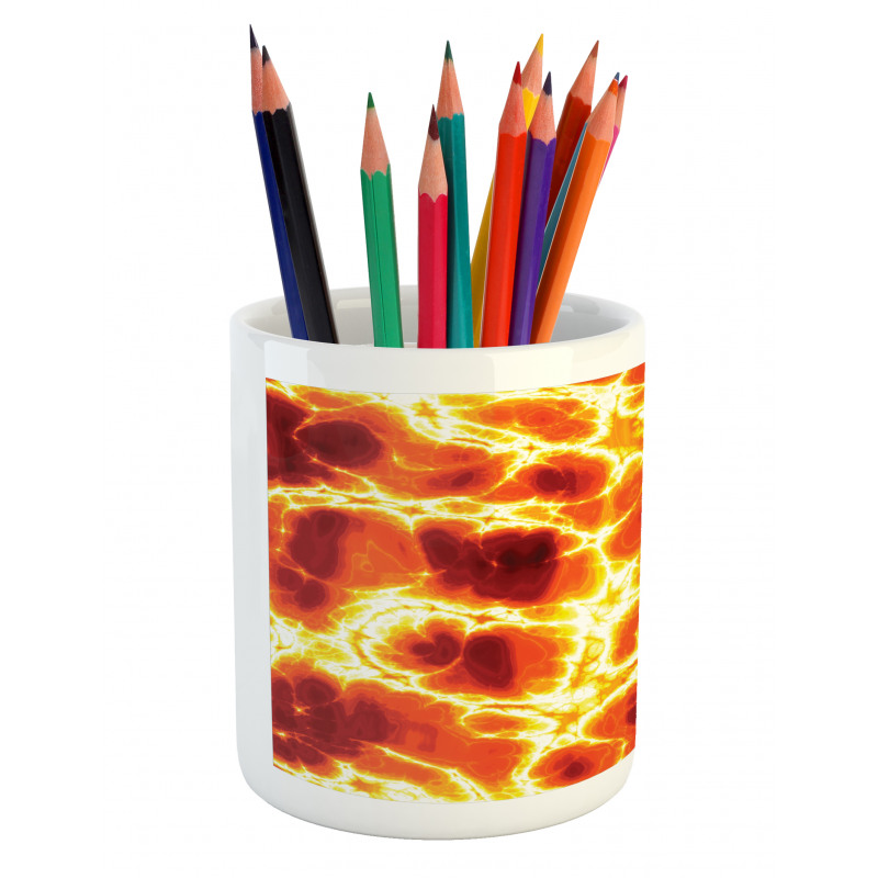 Hot Burning Lava Fire Pencil Pen Holder