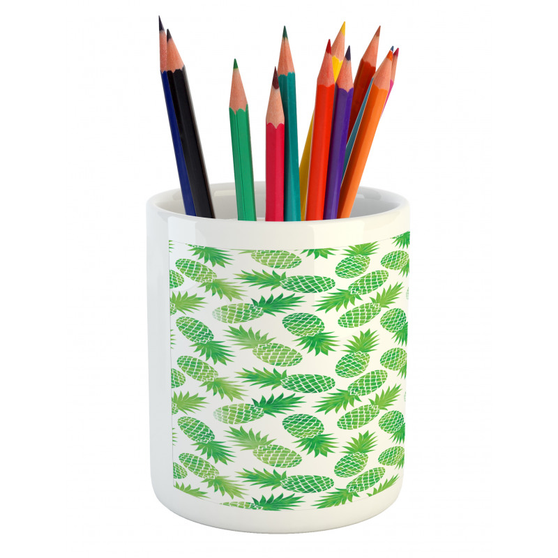 Exotic Pineapple Pattern Pencil Pen Holder