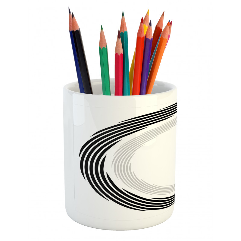 Abstract Art Theme White Pencil Pen Holder