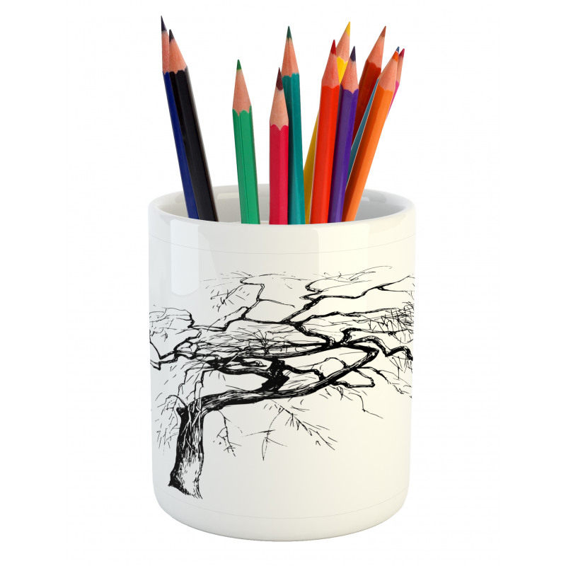 Autumn Tree Dry Branches Pencil Pen Holder