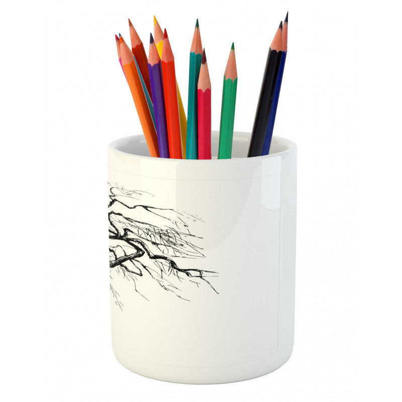 Autumn Tree Dry Branches Pencil Pen Holder