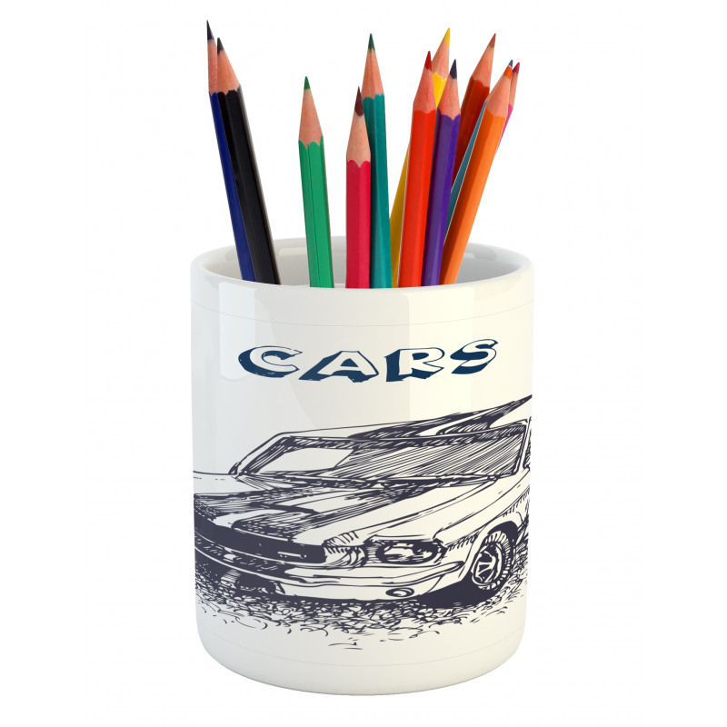 Sports Car Grunge Pencil Pen Holder