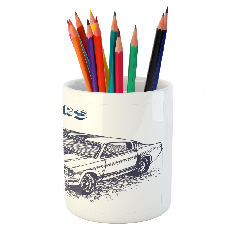 Sports Car Grunge Pencil Pen Holder