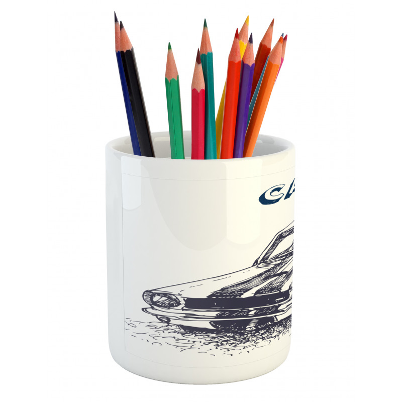 Sports Car Grunge Pencil Pen Holder