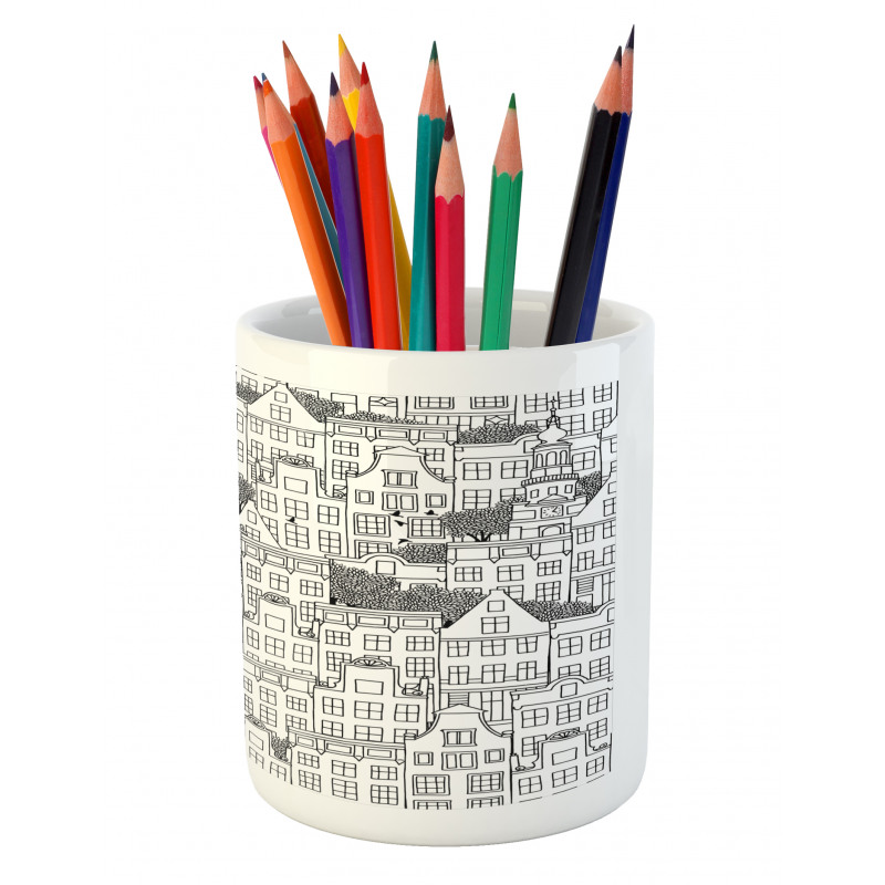 European Houses Urban Pencil Pen Holder