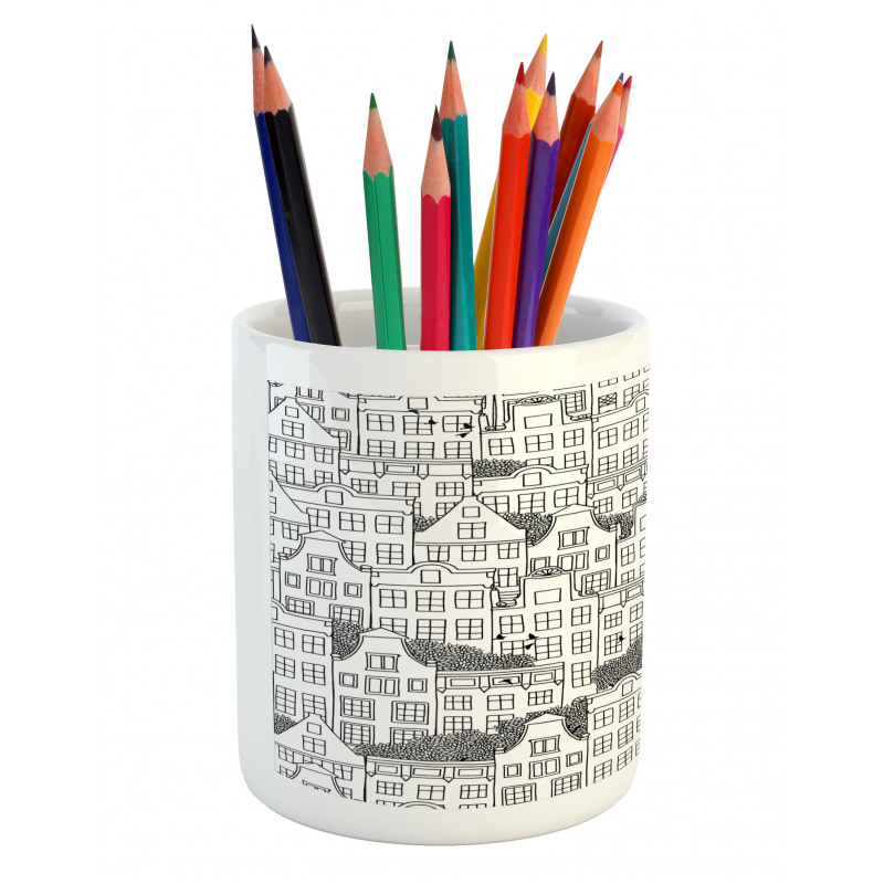 European Houses Urban Pencil Pen Holder