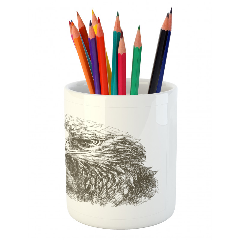 Eagle Wildlife Art Pencil Pen Holder