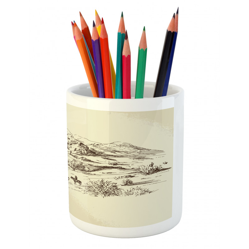 Wild West Cowboys Pencil Pen Holder