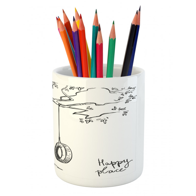 Happy Place Words Pencil Pen Holder