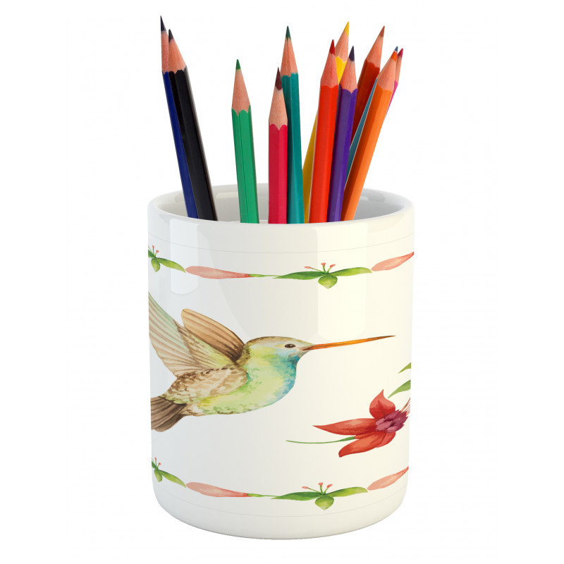 Hummingbird Artwork Pencil Pen Holder