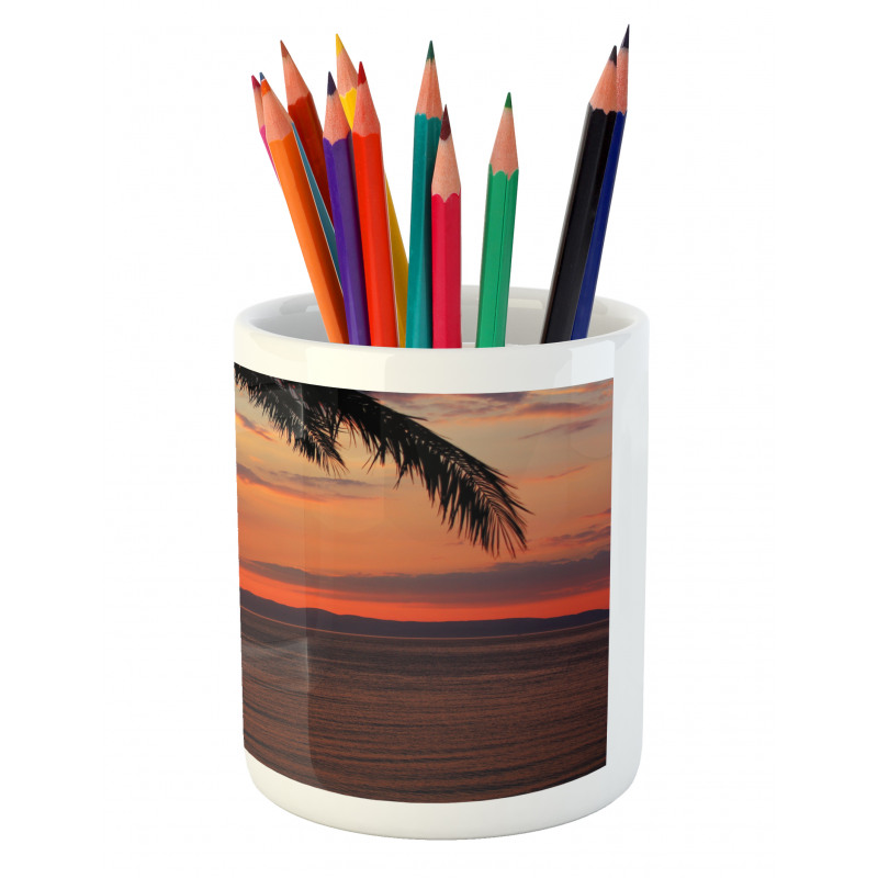 Sunrise on Sea and Palms Pencil Pen Holder