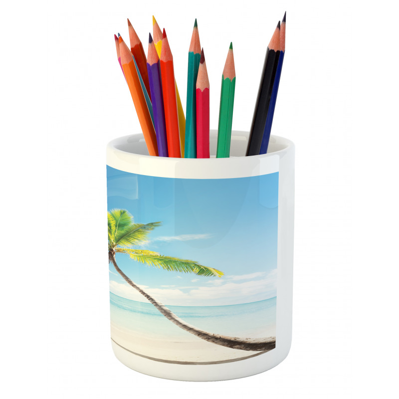 Palm Trees on Caribbean Pencil Pen Holder