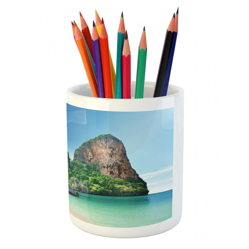 Thailand Rock Cliff Beach Pencil Pen Holder