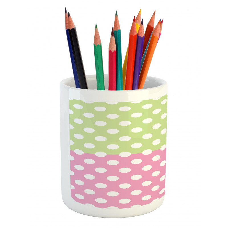 Polka Dots Patchwork Pencil Pen Holder