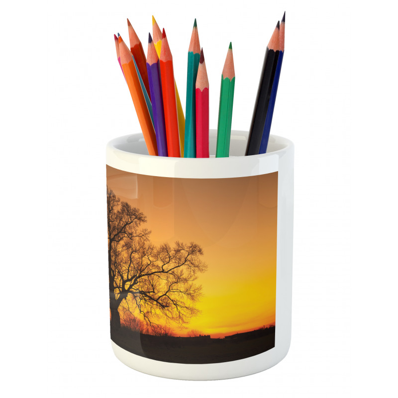 Old Oak at Sunset View Pencil Pen Holder